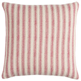 Red Natural Ticking Stripe Throw Pillow